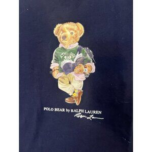 Ralph Lauren Polo Bear US History T Shirt Mens  Logo Vintage 90s Blue Flaw Read